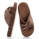 Chantomoo Slippers for Women Memory Foam House Bedroom Corduroy Bow Crossbands Slipper Shoes Comfy Trendy Gift Slippers