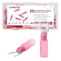 Chanzon 100pcs #10 M5 Heat Shrink Fork Spade U-Type Connector Red 22-16AWG