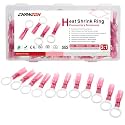 Chanzon 100pcs M10 Heat Shrink Ring Terminal 3/8"UL Recognized 22-16AWG Red
