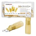 Chanzon 50pcs #10 Heat Shrink Ring Terminal M5 16-14AWG Yellow