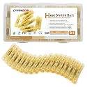 Chanzon 50pcs Heat Shrink Butt Connectors 2-10AWG Gauge Yellow