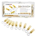 Chanzon 50pcs M8 Heat Shrink Ring Terminal 5/16" 22-16AWG Yellow