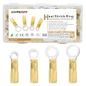 Chanzon 60pcs Heat Shrink Ring #10 M6 M8 M10 12-10AWG Terminal Kit Yellow