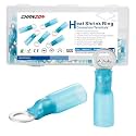 Chanzon 80pcs #10 Heat Shrink Ring Terminal M5 UL Recognized 16-14AWG Blue