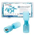 Chanzon 80pcs Heat Shrink Female Spade Wire Connectors 1/4" 16-14AWG Blue