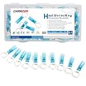 Chanzon 80pcs M10 Heat Shrink Ring Terminal 3/8"UL Recognized 22-16AWG Blue