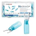 Chanzon 90pcs #10 M5 Heat Shrink Fork Spade U-Type Connector Blue 16-14AWG