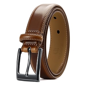 chaoren leather ratchet belt 2 pack dress with click sliding buckle 1 3834 in gift set box - adjustable trim to fit