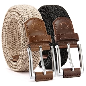chaoren leather ratchet belt 2 pack dress with click sliding buckle 1 3834 in gift set box - adjustable trim to fit