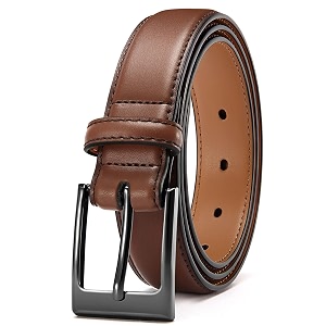 chaoren leather ratchet belt 2 pack dress with click sliding buckle 1 3834 in gift set box - adjustable trim to fit