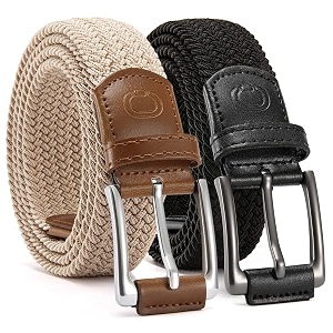 chaoren leather ratchet belt 2 pack dress with click sliding buckle 1 3834 in gift set box - adjustable trim to fit