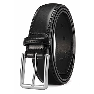 chaoren leather ratchet belt 2 pack dress with click sliding buckle 1 3834 in gift set box - adjustable trim to fit