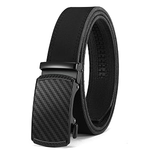 chaoren leather ratchet belt 2 pack dress with click sliding buckle 1 3834 in gift set box - adjustable trim to fit