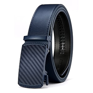 chaoren leather ratchet belt 2 pack dress with click sliding buckle 1 3834 in gift set box - adjustable trim to fit