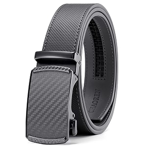 chaoren leather ratchet belt 2 pack dress with click sliding buckle 1 3834 in gift set box - adjustable trim to fit