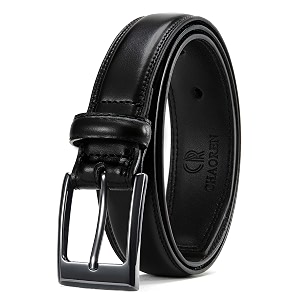 chaoren leather ratchet belt 2 pack dress with click sliding buckle 1 3834 in gift set box - adjustable trim to fit
