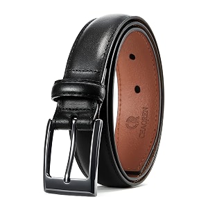 chaoren leather ratchet belt 2 pack dress with click sliding buckle 1 3834 in gift set box - adjustable trim to fit