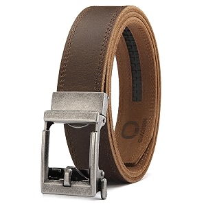 chaoren leather ratchet belt 2 pack dress with click sliding buckle 1 3834 in gift set box - adjustable trim to fit