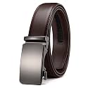 Chaoren Leather Ratchet Belt 2 Pack Dress with Click Sliding Buckle 1 3/8" in Gift Set Box - Adjustable Trim to Fit