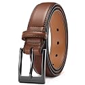Chaoren Leather Ratchet Belt 2 Pack Dress with Click Sliding Buckle 1 3/8" in Gift Set Box - Adjustable Trim to Fit