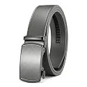 Chaoren Leather Ratchet Belt 2 Pack Dress with Click Sliding Buckle 1 3/8" in Gift Set Box - Adjustable Trim to Fit