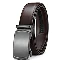Chaoren Leather Ratchet Belt 2 Pack Dress with Click Sliding Buckle 1 3/8" in Gift Set Box - Adjustable Trim to Fit