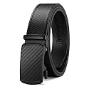 Chaoren Leather Ratchet Belt 2 Pack Dress with Click Sliding Buckle 1 3/8" in Gift Set Box - Adjustable Trim to Fit