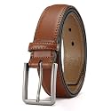 Chaoren Leather Ratchet Belt 2 Pack Dress with Click Sliding Buckle 1 3/8" in Gift Set Box - Adjustable Trim to Fit