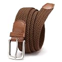Chaoren Leather Ratchet Belt 2 Pack Dress with Click Sliding Buckle 1 3/8" in Gift Set Box - Adjustable Trim to Fit