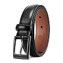 Chaoren Leather Ratchet Belt 2 Pack Dress with Click Sliding Buckle 1 3/8" in Gift Set Box - Adjustable Trim to Fit
