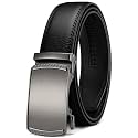 Chaoren Leather Ratchet Belt 2 Pack Dress with Click Sliding Buckle 1 3/8" in Gift Set Box - Adjustable Trim to Fit