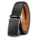 Chaoren Leather Ratchet Belt 2 Pack Dress with Click Sliding Buckle 1 3/8" in Gift Set Box - Adjustable Trim to Fit