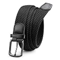 Chaoren Leather Ratchet Belt 2 Pack Dress with Click Sliding Buckle 1 3/8" in Gift Set Box - Adjustable Trim to Fit