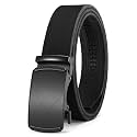 Chaoren Leather Ratchet Belt 2 Pack Dress with Click Sliding Buckle 1 3/8" in Gift Set Box - Adjustable Trim to Fit