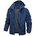 Chaos World Men's Rain Jacket With Hood Windbreaker Lightweight Waterproof Raincoat Trench Coat Camping Gear