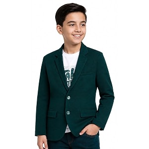 CHARCHIT Boys Regular Fit Plain Blazer and