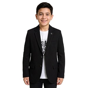 CHARCHIT Boys Regular Fit Plain Blazer and