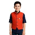 CHARCHIT Boys Solid Print Nehru Jacket and