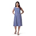 charcoal fashion Women39s Blue Striped A-Line Dress