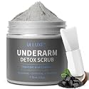 Underarm Detox Scrub for Odor Control, Charcoal Armpit Detoxifying Body Scrub, Deodorizing Exfoliating Scrub for Women & Men Brightens Dark Underarms, Inner Thighs & Bikini Area Exfoliator, 7.7 oz