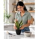 Charcol Grey Plastic Flower Pot for Indoor