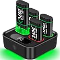 Charger for Rechargeable Xbox One Controller Battery Pack-4 X 3600mWh High Capacity Battery for Xbox One X S Elite/Series X S w/Long-Lasting Play-Fast Charging Accessory Kit for Xbox One
