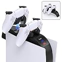 Charger Station for PS5 Controller, Charging Dock for PS5 Accessories for DualSense Controller, MENEEA Compatible with Playstation 5 Console Top 2.5H Fast Charging Stand with LED Indicator Black