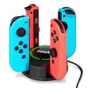 Charging Dock for NS Switch J-Con, innoAura Switch J-Con 4 in 1 Charger Stand with LED Indication