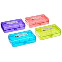 Charles Leonard Pencil Boxes, Plastic Snap-Close Box, 2.5 x 5.25 X (76305)