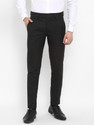 CHARLIE CARLOS Men Relaxed Black Cotton Blend Trousers