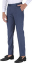 CHARLIE CARLOS Men Relaxed Blue Cotton Blend Trousers