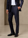 CHARLIE CARLOS Men Relaxed Dark Blue Cotton Blend Trousers