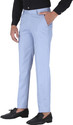 CHARLIE CARLOS Men Relaxed Light Blue Cotton Blend Trousers