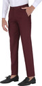 CHARLIE CARLOS Men Relaxed Maroon Cotton Blend Trousers